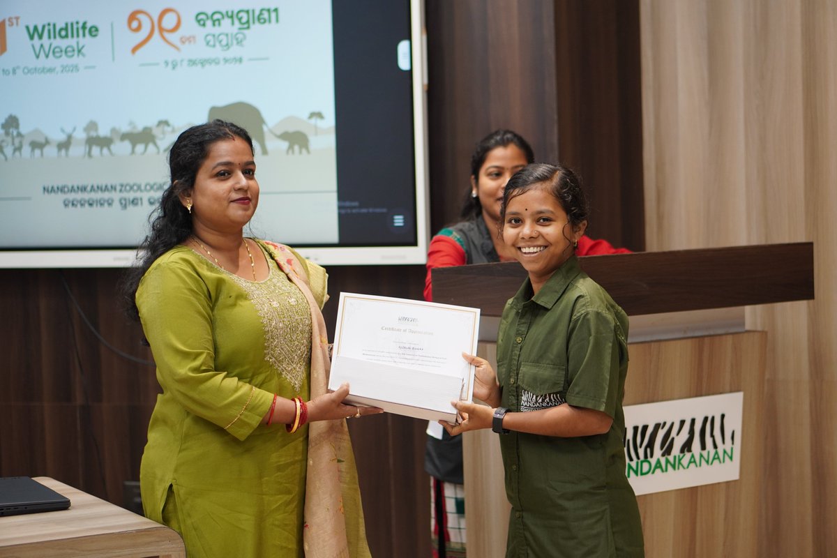 A Workshop for Zoo Volunteers and Zoo Interns was held with 44 participants, where volunteers were felicitated for their commendable contributions to the park and interns for their successful completion of the internships. <a href="/PCCFWL_Odisha/">PCCF WL & CWLW, Odisha</a> <a href="/ForestDeptt/">Odisha Forest, Env. and Climate Change Department</a> <a href="/CZA_Delhi/">Central Zoo Authority</a>  #wildlifeweek