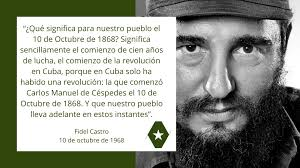 ?Que significa para nuestro pueblo el 10 de Octubre de 1868? Significa sencillamente  el comienzo de cien años de lucha, el comienzo de la revolución.
#100AñosConFidel 
#SentirPinero