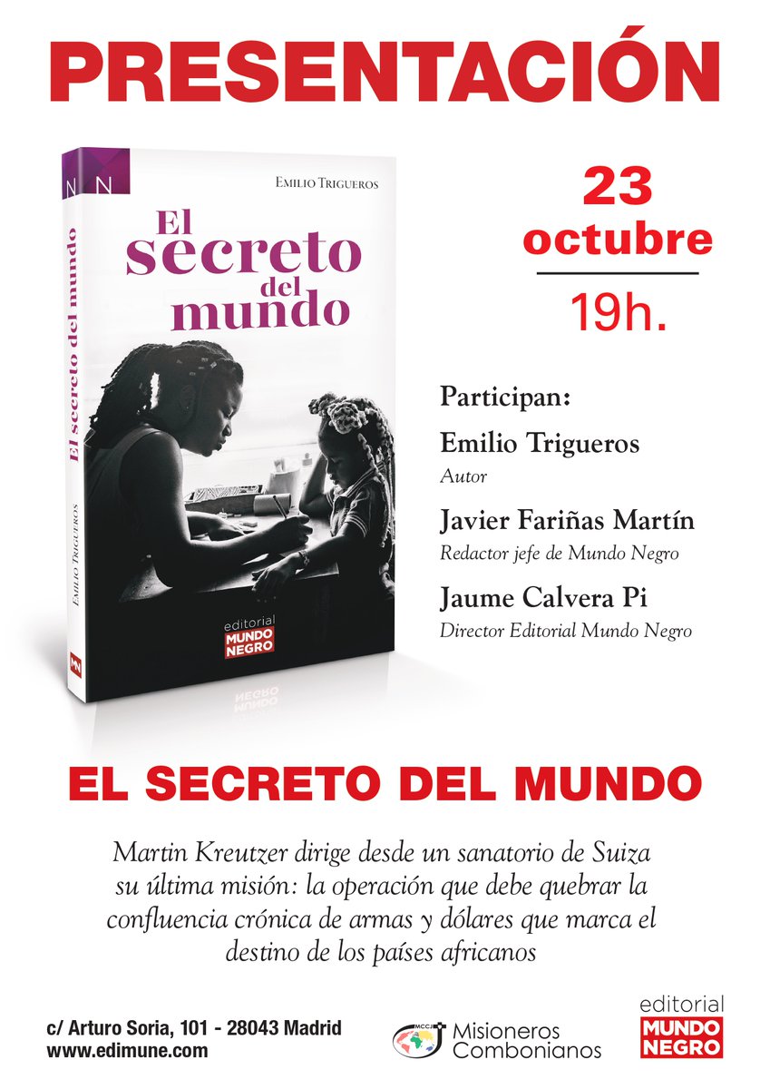 🌟🌟¡¡Apunta en tu agenda el 𝐉𝐔𝐄𝐕𝐄𝐒 𝟐𝟑 de 𝐎𝐂𝐓𝐔𝐁𝐑𝐄!!🌟🌟

Tenemos el placer de anunciarles que Emilio Trigueros vendrá a hablarnos de su increíble novela 𝑬𝒍 𝒔𝒆𝒄𝒓𝒆𝒕𝒐 𝒅𝒆𝒍 𝒎𝒖𝒏𝒅𝒐 🤩🤩
edimune.com/producto/el-se…

¡Os esperamos!🙋