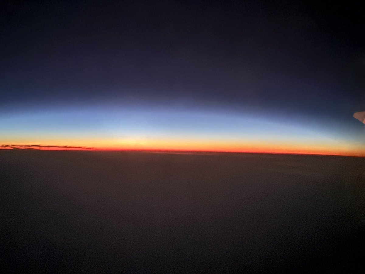 Sunset from 34000 feet over the Caribbean Sea!