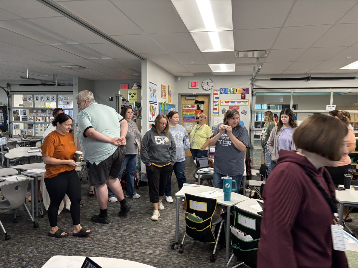 K-3 Teachers are starting the morning with Math PD. This activity focused on developing number sense and mathematical observations. Teachers will also review math curriculum resources, learn about Paul Riccomini strategies, and have time to work on math spiraling.