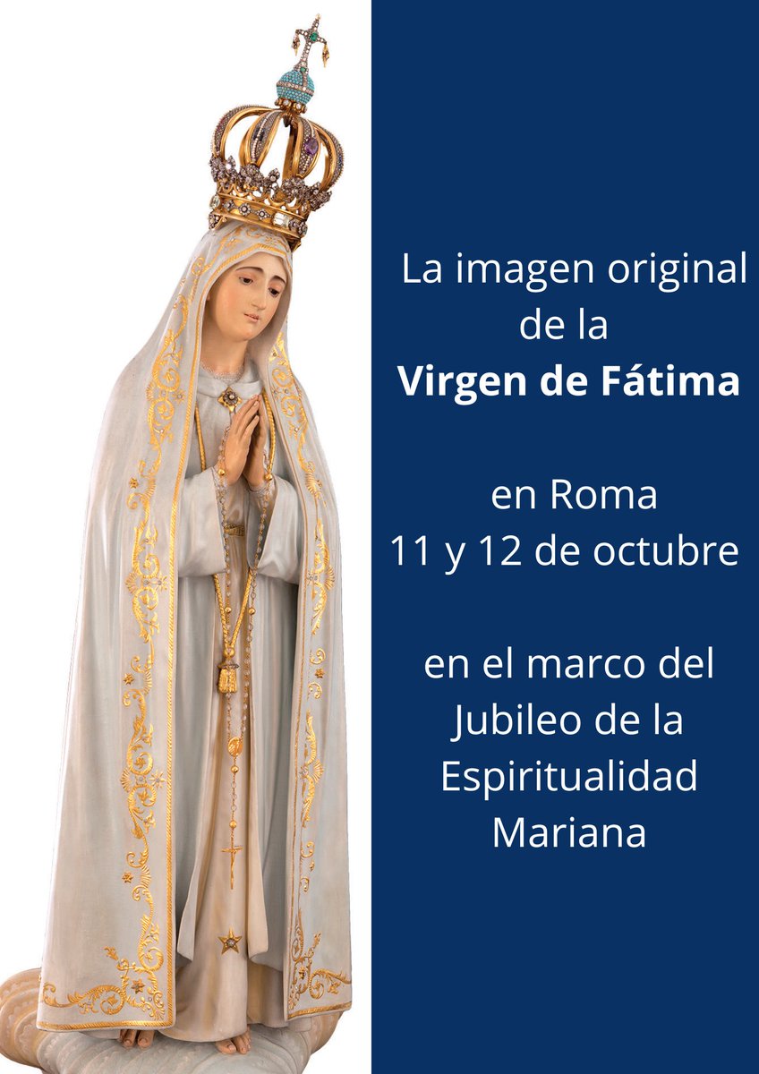 La imagen original de la Virgen de Fátima estará en Roma los días 11 y 12 de octubre de 2025, en el marco del Jubileo de la Espiritualidad Mariana

Será la cuarta vez que la imagen sale del Santuario de Fátima para visitar Roma