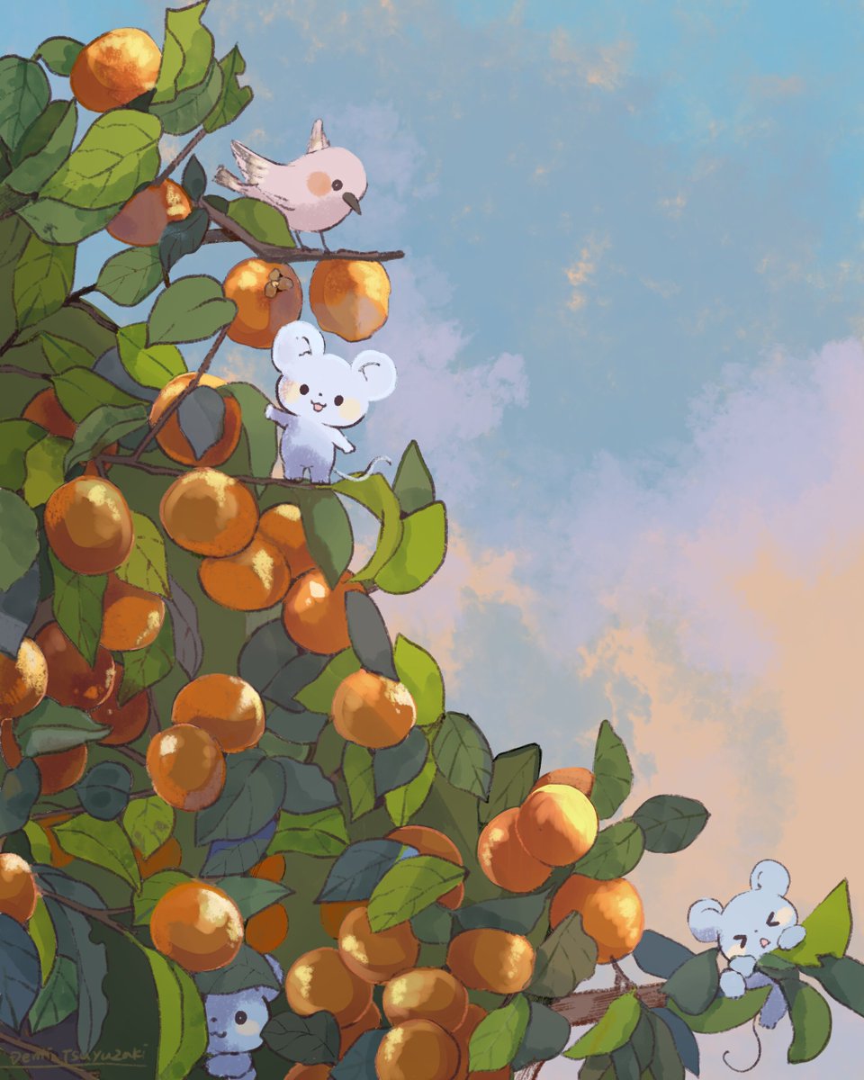 柿の木と秋の空