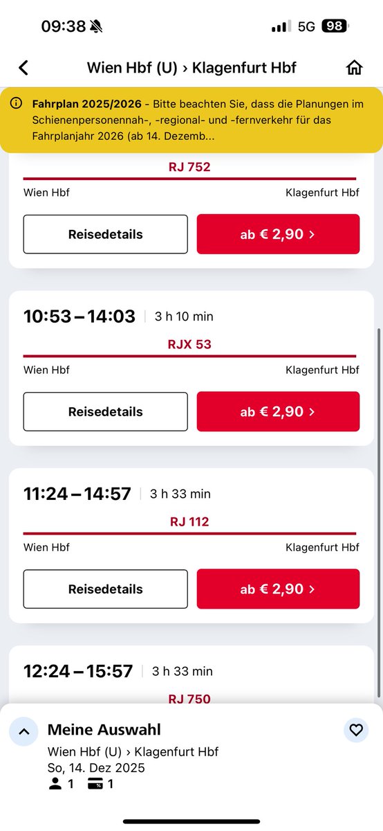 Booking is open 🤩 ab jetzt die ersten Tickets für die Koralmbahn ab 14.12 buchen - in 3h10 von Wien nach Klagenfurt 
#oebb #koralm #tickets