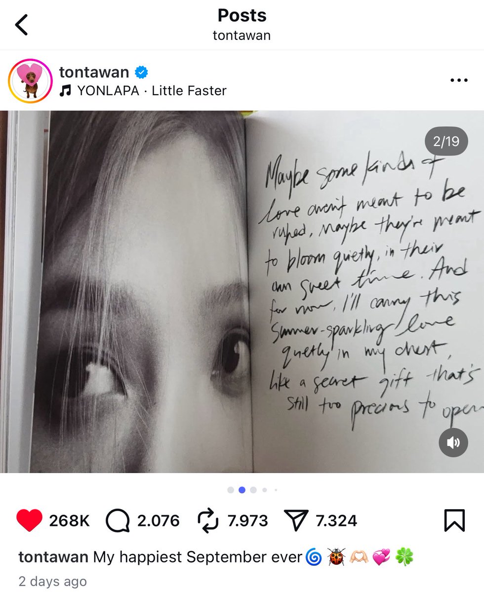 heroes_twt's tweet image. Actress Tu Tontawan Instagram Update with Joy‘s &amp;lt;From Joy,with Love&amp;gt; Album 🥹💚