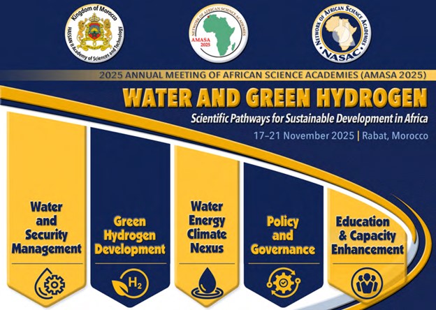 NASAConlineOrg's tweet image. 🌍 Countdown to #AMASA2025 in Rabat, Morocco!

This week’s focus: the Water–Energy–Climate Nexus 💧⚡🌦️ — a vital intersection for Africa’s sustainable future.

Science and collaboration hold the key to resilience.

More info: shorturl.at/chbTl

 #NASAC #ScienceForPolicy