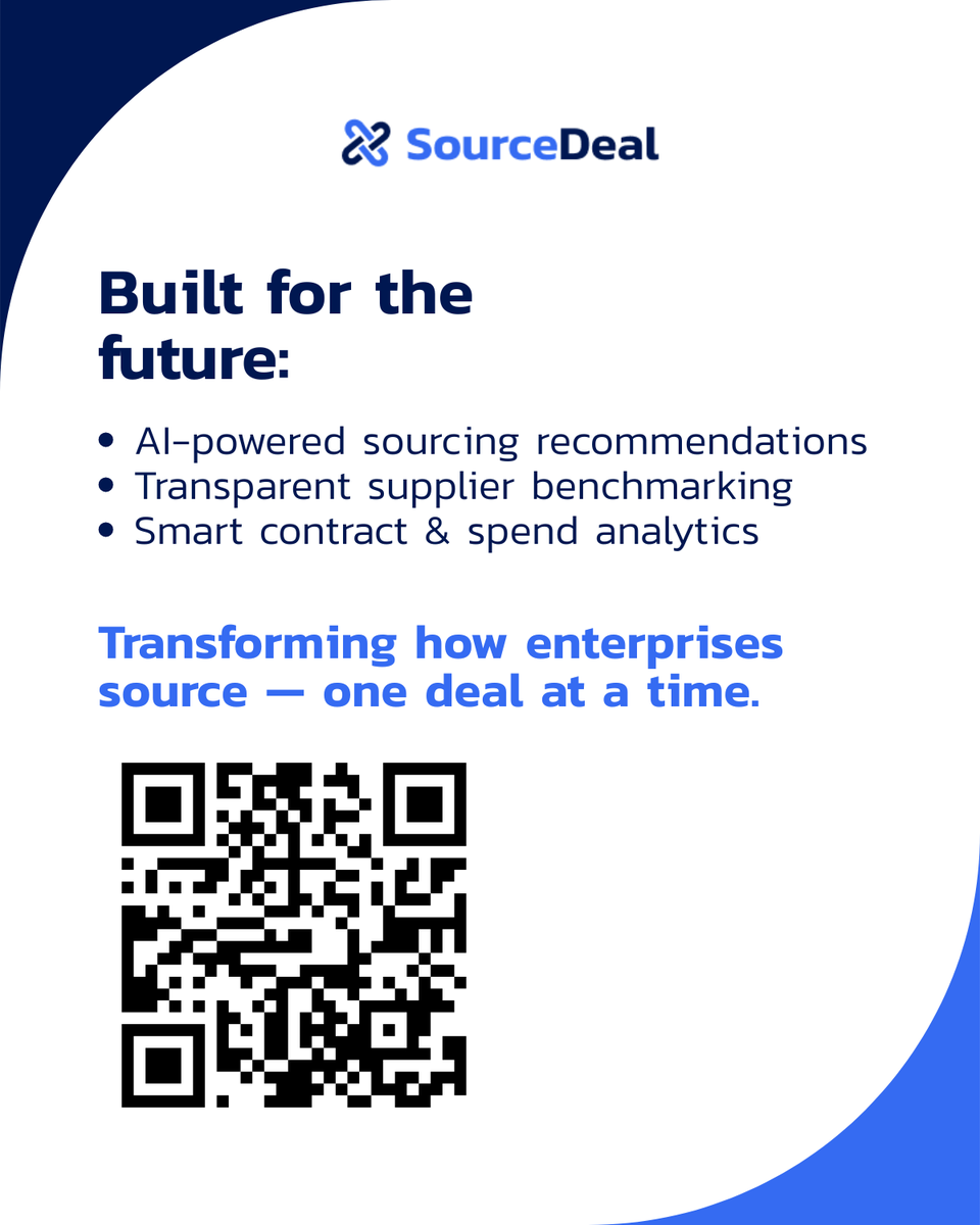 shakedeal's tweet photo. Introducing #SourceDeal — the future of sourcing.
Bridge the gap between strategy &amp; execution with AI, automation, and seamless integrations.
Sourcing doesn’t have to be slow anymore.
Dive in: https://t.co/NJjsru5HJX
Powered by https://t.co/mev4oSf7zD
#sourcedeal #shakedeal https://t.co/9RZDYU9cue