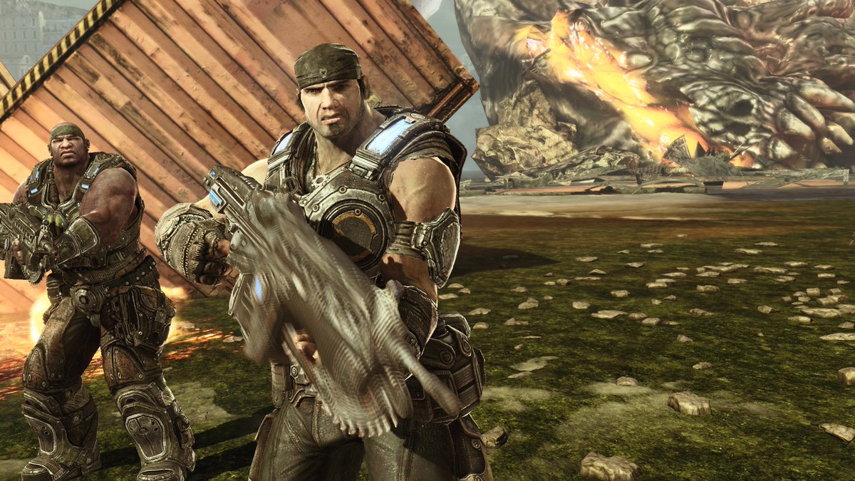 N16202293Mole's tweet image. #XboxGamePassUltimate
#ギアーズオブウォー3
これも進めてますよ〜まだ途中ですが。作風がいかにもアメリカって感じの3人称視点のTPSゲーム
ゴロゴロムキムキの汚いアニキ達が主人公で、気持ち悪い虫みたいなクリーチャー達を撃ち抜いていくのが快感です(笑)