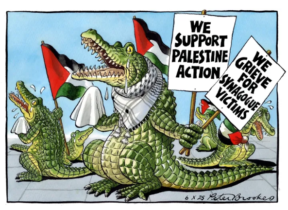 Daniel_Sugarman's tweet image. Today&apos;s Times cartoon by Peter Brookes, on crocodile tears: