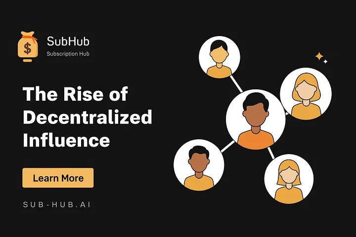 SubHubStack's tweet image. The era of platform dependence is over.
SubHub is where creators, projects, and communities connect directly โ wallet to wallet.
๐คThis is where crypto meets creator monetization.
Welcome to The Rise of Decentralized Influence.
Read more: medium.com/@Subhubstack/tโฆ