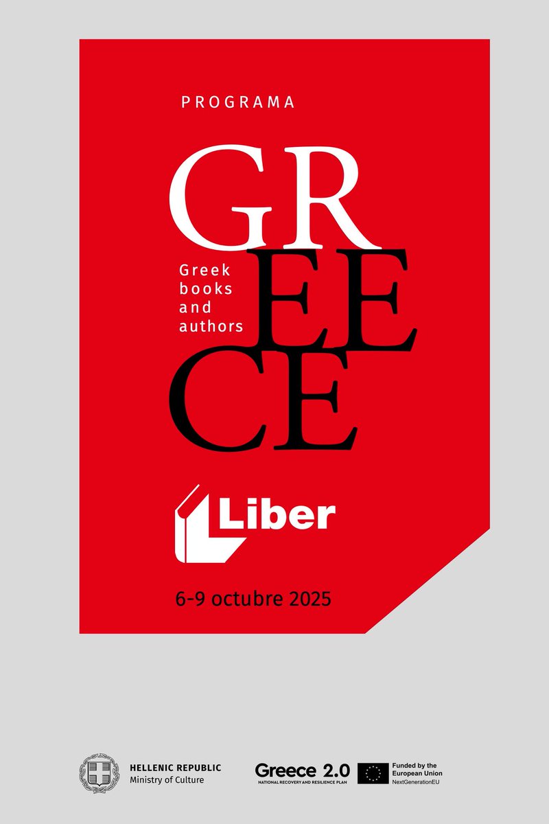 panoramagriego's tweet photo. #LIBER2025 | La presencia #griega en la 43ª Feria Internacional del Libro en #Madrid se enriquece con una serie de eventos que tendrán lugar tanto en el recinto ferial como en lugares emblemáticos de la #capitalespañola. https://t.co/xSX79pVQ0W https://t.co/wu3tlHruBl