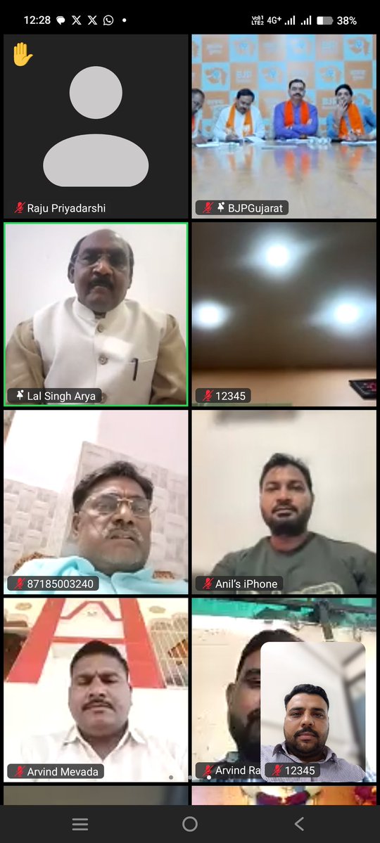 dhirajpataliya9's tweet image. રાષ્ટ્રીય એસ સી મોરચા ના અધ્યક્ષશ્રી લાલસિંહ આર્ય જી અને પ્રદેશ અધ્યક્ષ શ્રી ગૌતમભાઈ ગેડીયા જી દ્વારા આવતી કાલે ભગવાન મહર્ષિ વાલ્મિકી જન્મ જયંતિ કાર્યક્રમો ના ભાગ રૂપે વર્ચ્યુઅલ મિટિંગ માં માર્ગદર્શન લીધું..
@LalSinghArya