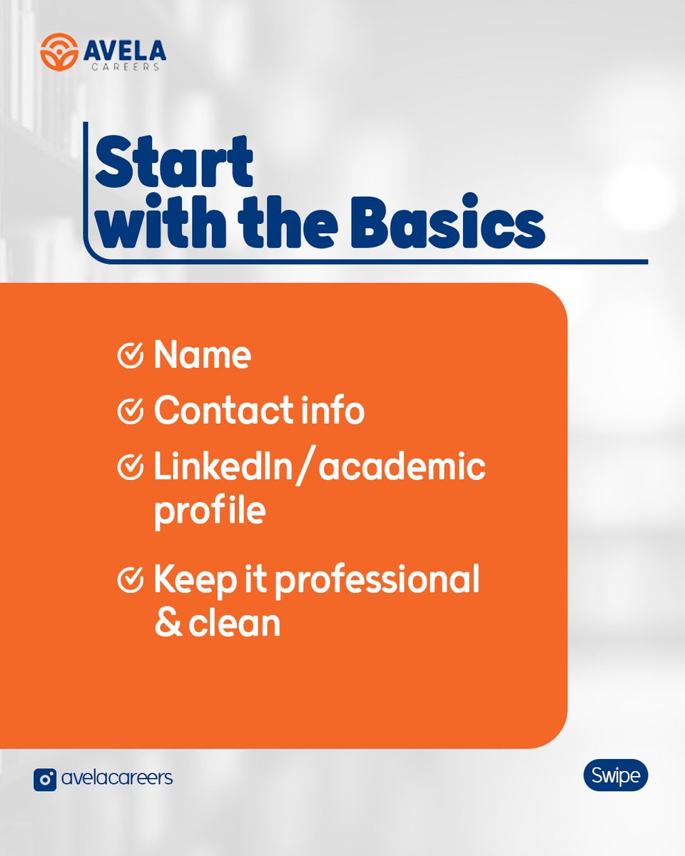 avelacareers's tweet photo. Applying for scholarships, grad school, or research roles?
Your academic CV is your first impression. Here’s what to include (and how to structure it) to stand out.
👉 Save this guide for your applications.
#avelacareers #academiccv https://t.co/DDCTzjVqde