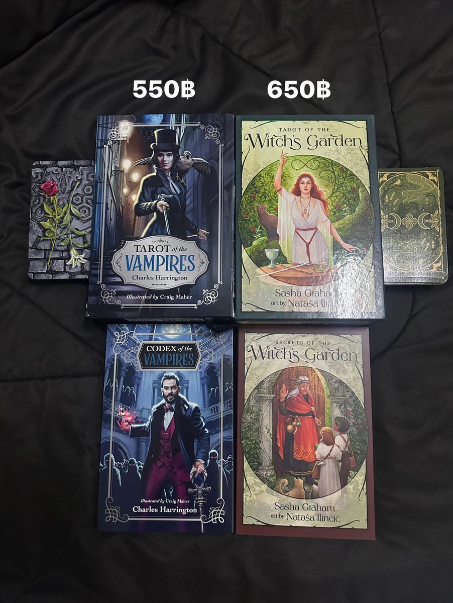 rch321432's tweet photo. ส่งต่อไพ่ สภาพใหม่ซื้อจากร้านหนังสือของแท้
1.vampires 550฿ from 1180฿
2.witchs garden 650฿ from 1170฿
สนใจทักมาขอดูรูป+คลิปพตได้ 

 #ส่งต่อไพ่ #ไพ่ยิปซี #ดูดวงไพ่ยิปซี https://t.co/hzXGh4jsUk