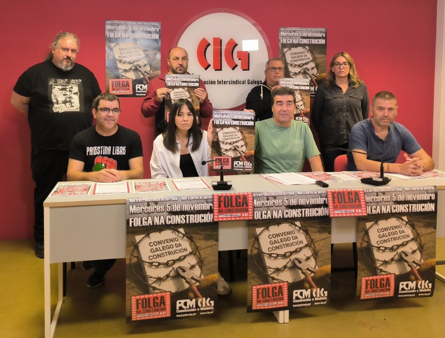 A <a href="/fcmcig/">FCM CIG Construción e Madeira</a> convoca a todo o persoal galego da Construción a FOLGA o 5 de novembro.
Do persoal depende o seu éxito que nos axude a lograr un novo convenio galego, como a última Folga de 1976, hai 50 anos, nos levou a conquistar o 1º convenio do sector.
cig.gal/nova/a-cig-con…