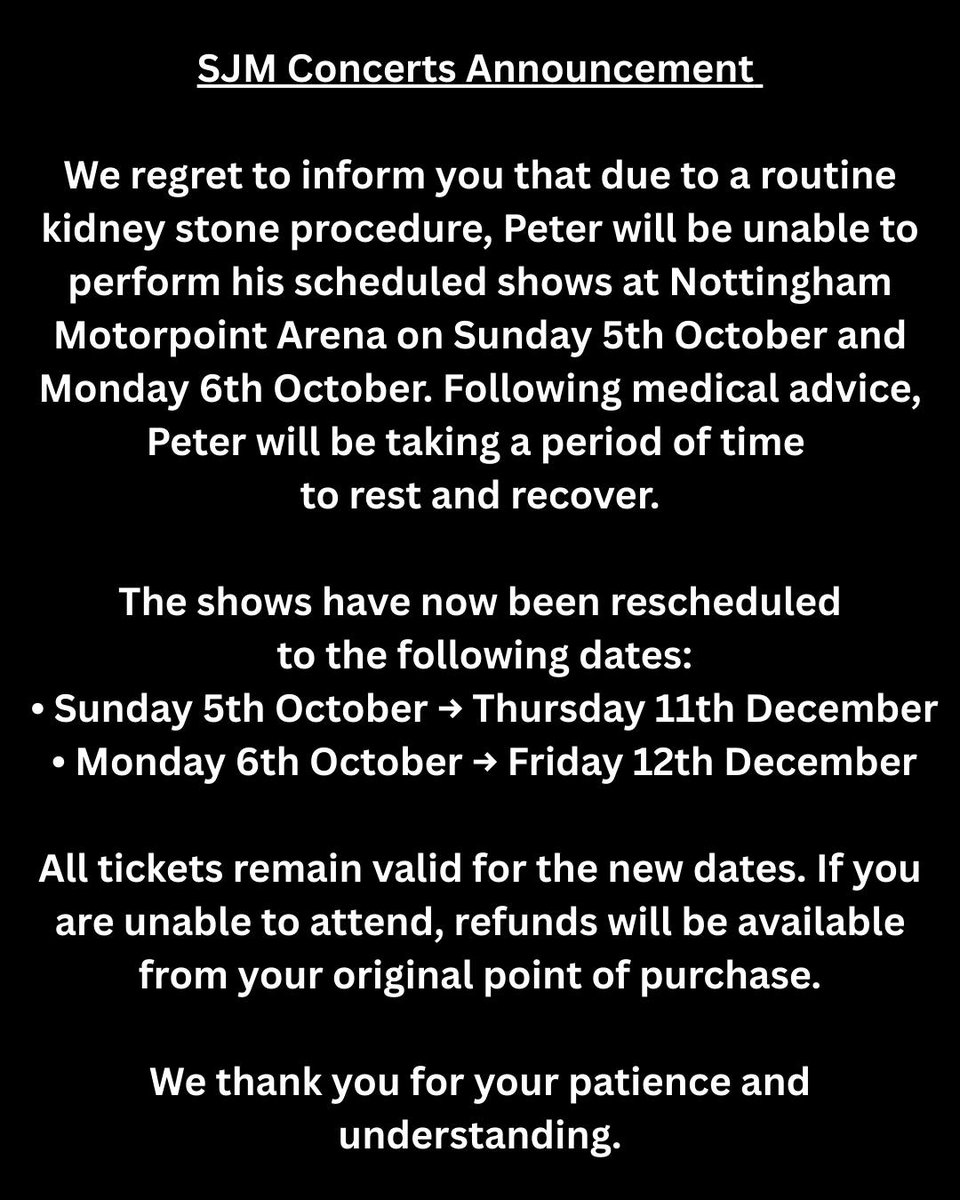 RESCHEDULED DATE - PETER KAY
