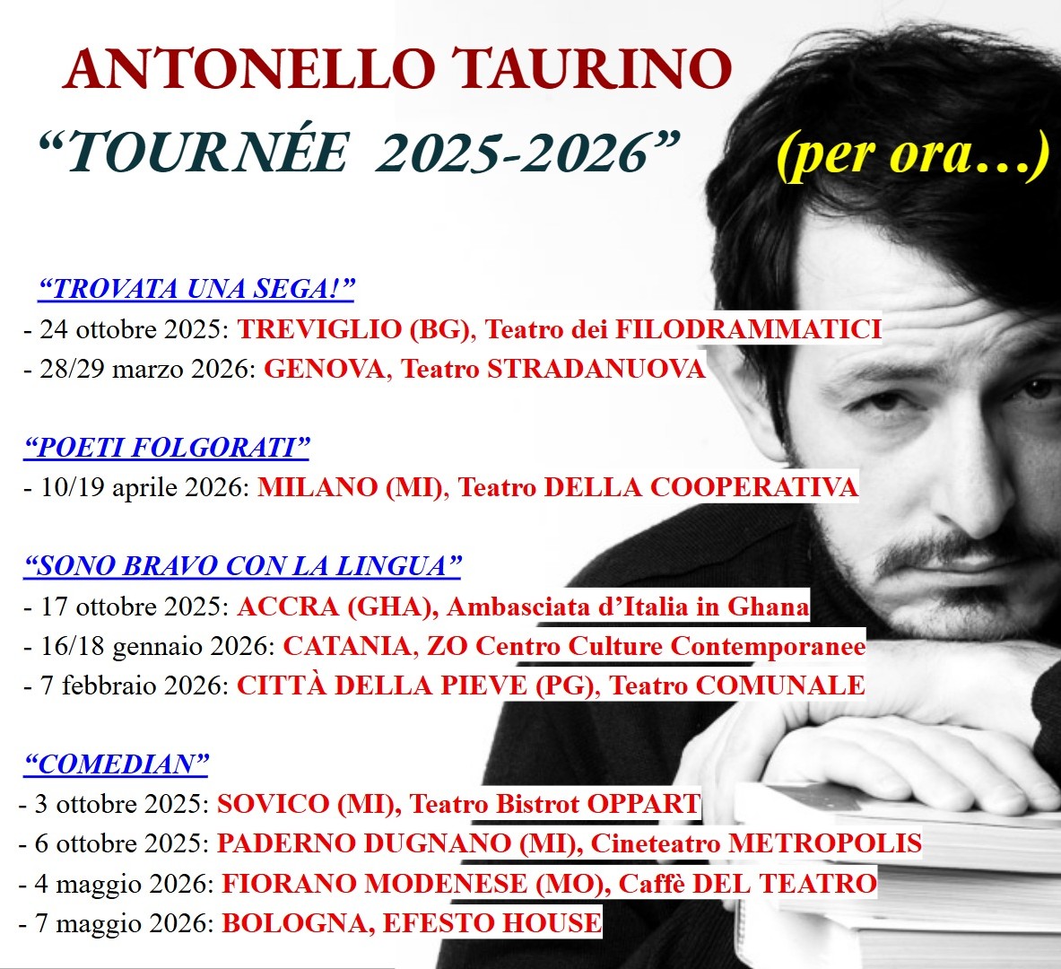 Antonellotwitt's tweet image. Stasera “COMEDIAN, quasi uno stand-up comedy Show”, al Cineteatro METROPOLIS di PADERNO DUGNANO (MI) per la 100esima replica!
Qui info per prenotare e tutto il resto…
 cinetecamilano.it/spettacolo/com… , 

#antonellotaurino #spettacolocomico #divertimento #standupcomedy #theatre