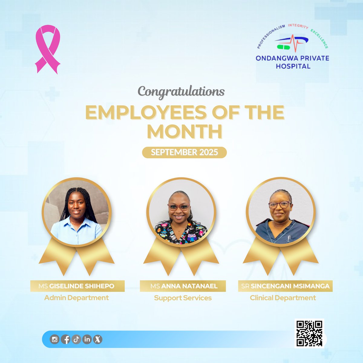 oph_nam's tweet photo. September belonged to the queens.๐ฅ๐
๐๐๐๐ฉท๐ฉท#breastcancerawarenessmonth๐ฉท๐ฉท๐๐๐
#OPHNamibia #namibia #employeesofthemonth https://t.co/tIKq59W92T