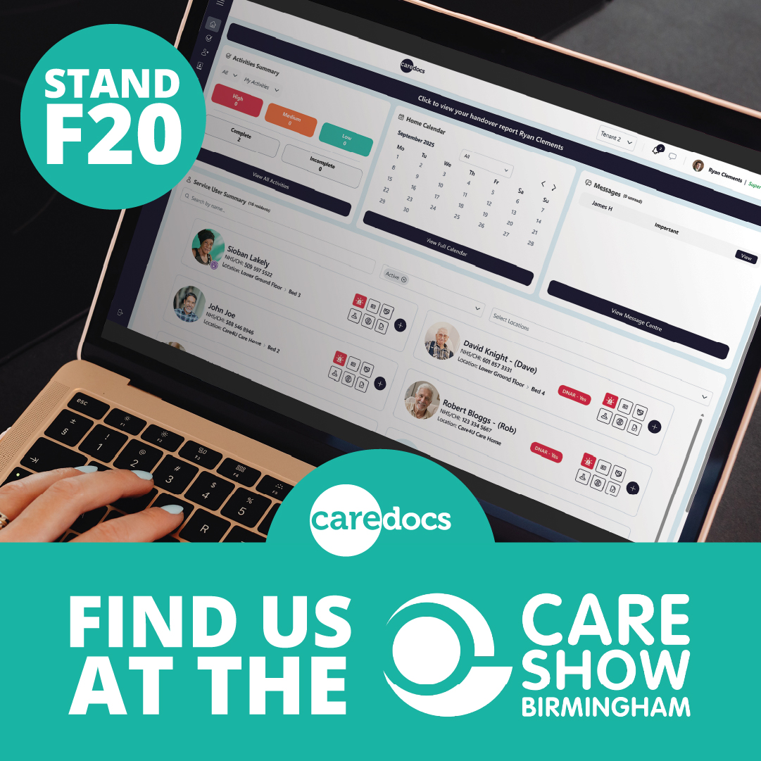 CareDocsUK's tweet image. 📢 We’re heading to @CareShow Birmingham 2025! Come find us on Stand F20 to see how our DSCR makes care recording simpler, safer &amp;amp; more powerful. Ask questions, see new features and watch live demos.
📅 8–9 Oct📍@thenec Birmingham 
#CareDocs #CareShow #DSCR #SocialCareInnovation