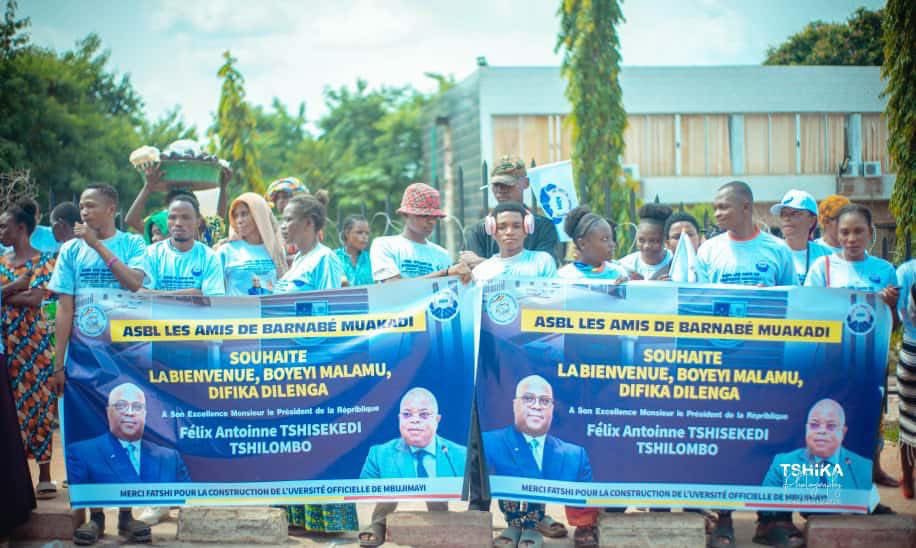 THumanitaire's tweet image. RDC – Mbuji-Mayi : Forte mobilisation de l’ASBL « Les amis de Barnabé_MUAKADI » ce 5 octobre pour accueillir le Président @fatshi13. Une preuve éclatante du soutien populaire et de l’engagement pour un Congo en marche !