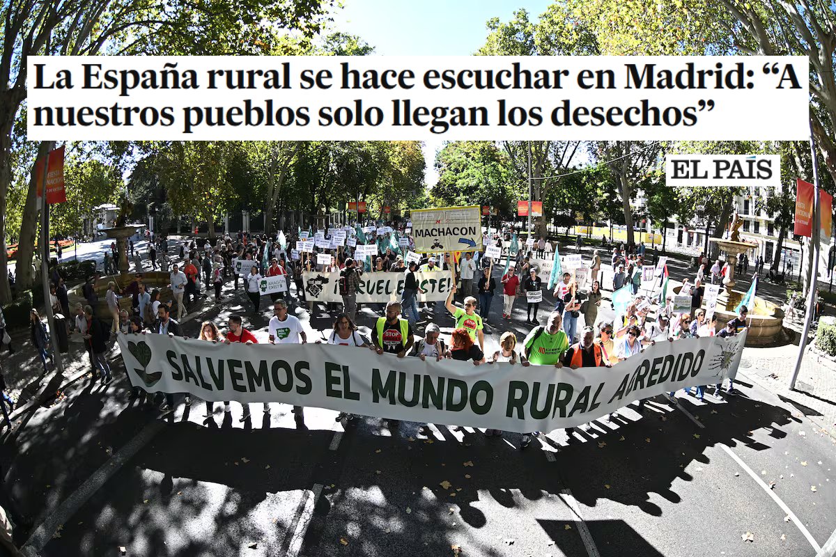 No permitiremos que nos conviertan en territorios de sacrificio. Nuestros pueblos se rebelan frente al extractivismo, los recortes de servicios públicos y la falta de expectativas.

El rural no se vende, se defiende.

elpais.com/espana/2025-10…