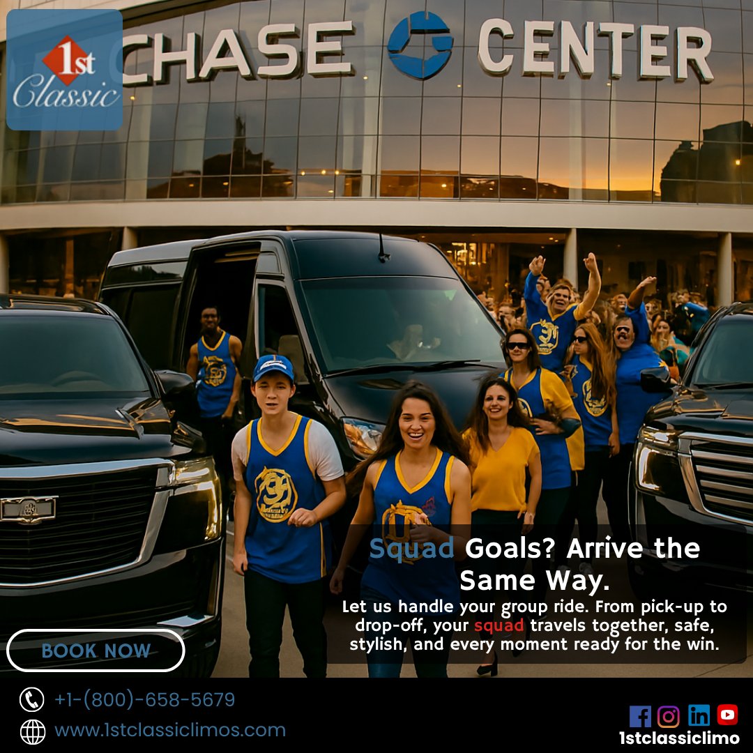 1stClassicLimos's tweet photo. 🎉 Squad Goals? Arrive the Same Way. Luxury charter service for Chase Center sports events. 
Readmore:https://t.co/1D244Gwbrj
📞+1-(800)-658-5679 | 🌐https://t.co/lK9whuKyqj
#SportsCharter #ChaseCenterTransport #WarriorsRide #VIPGameDay #LuxuryGroupRide  #TeamTravel #privatecar https://t.co/8cd50d4dPc