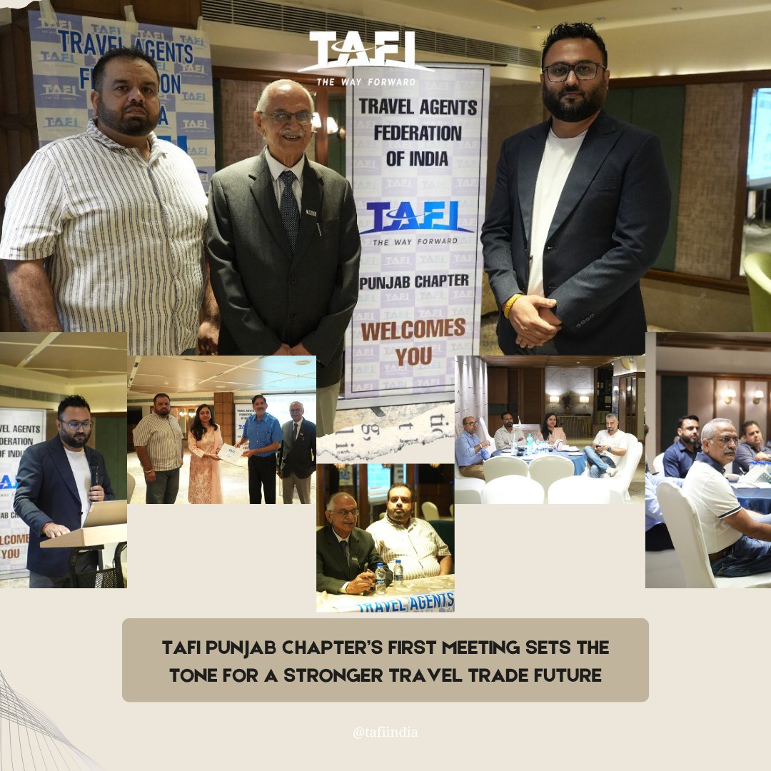 🎉 TAFI Punjab Chapter is officially live!
Kicked off with a successful first meeting in Jalandhar, focusing on licensing ease, fresh industry ideas, and welcoming new members. Here's to stronger travel trade in Punjab! 🌍✈
#TAFIPunjab #TravelTrade #TourismGrowth #InvestPunjab