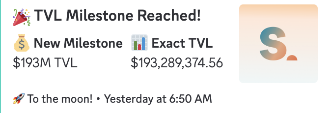 summerfinance_'s tweet photo. New Week, New Milestone.

🎉 $190M+ TVL and counting🚀

From @base to @arbitrum to @SonicLabs and more, capital keeps flowing, rebalancing, and compounding 24/7

The wave’s getting stronger.
Are you riding it, or watching it? 🌊
👉 https://t.co/HuXEF8qm4U

#HappyNewWeek
