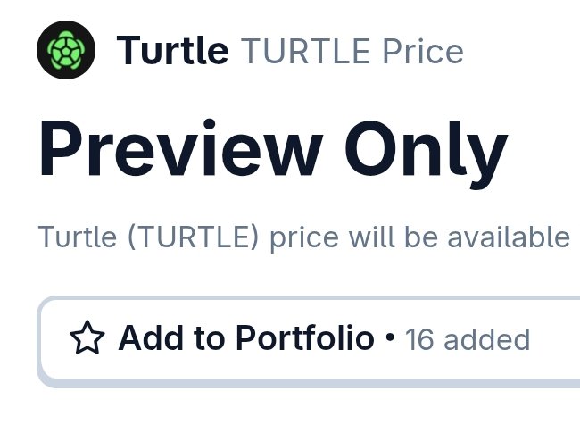 $TRURLE (<a href="/turtledotxyz/">Turtle</a>) is now listed on CoinGecko.👀