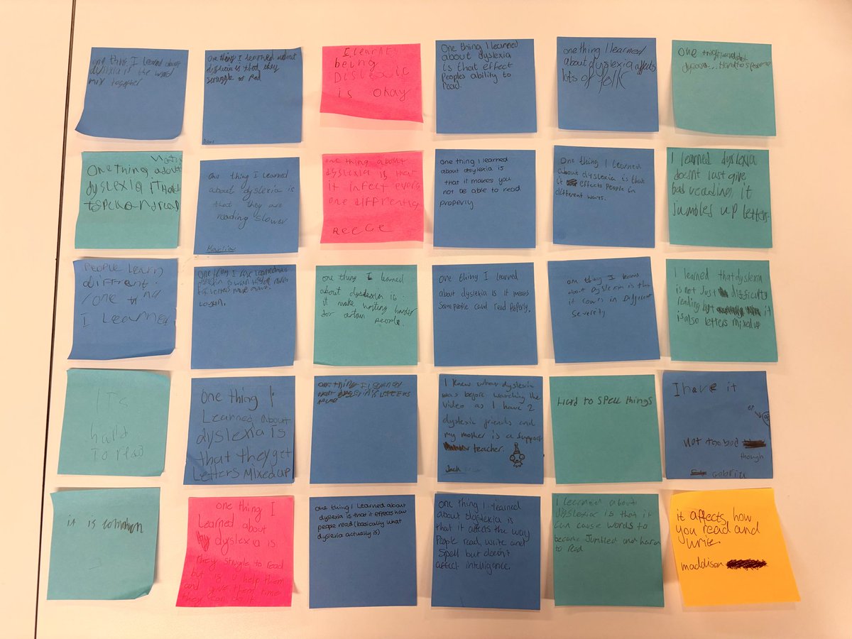 Last week, our pupils explored what it means to see the world through the eyes of someone with dyslexia. From videos and discussions to reflection tasks, they shared some amazing insights on these post-it notes 💭💙 <a href="/Kilwinning_Acad/">Kilwinning Academy</a> <a href="/KilwAcadSupport/">Kilwinning Academy Pupil Support</a> <a href="/DyslexiaScotlan/">Dyslexia Scotland</a>