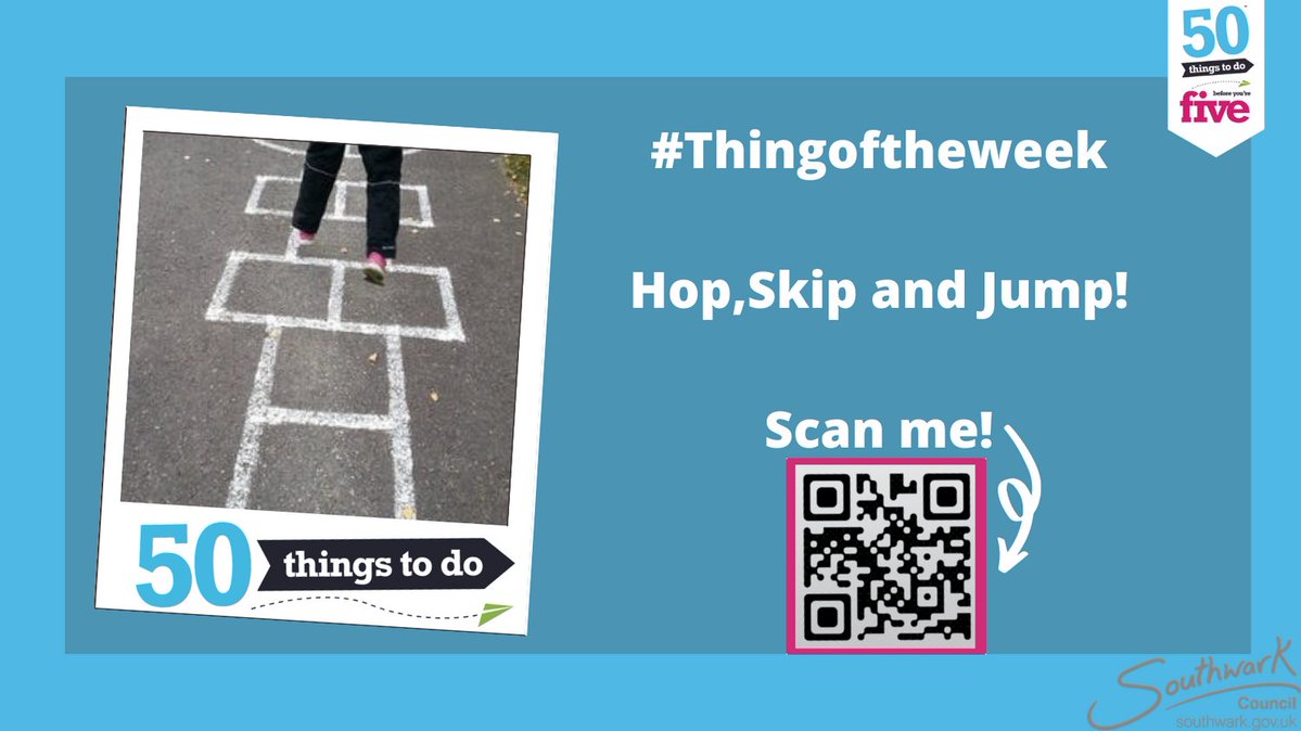 C_D_cfc's tweet image. Our #ThingOfTheWeek is No. 24 Hop Skip Jump!
Did you know there is so much information tailored to your child's age and stage in our app? Click on Hop Skip Jump to find out all the benefits of this activity.
Scan the QR code now!