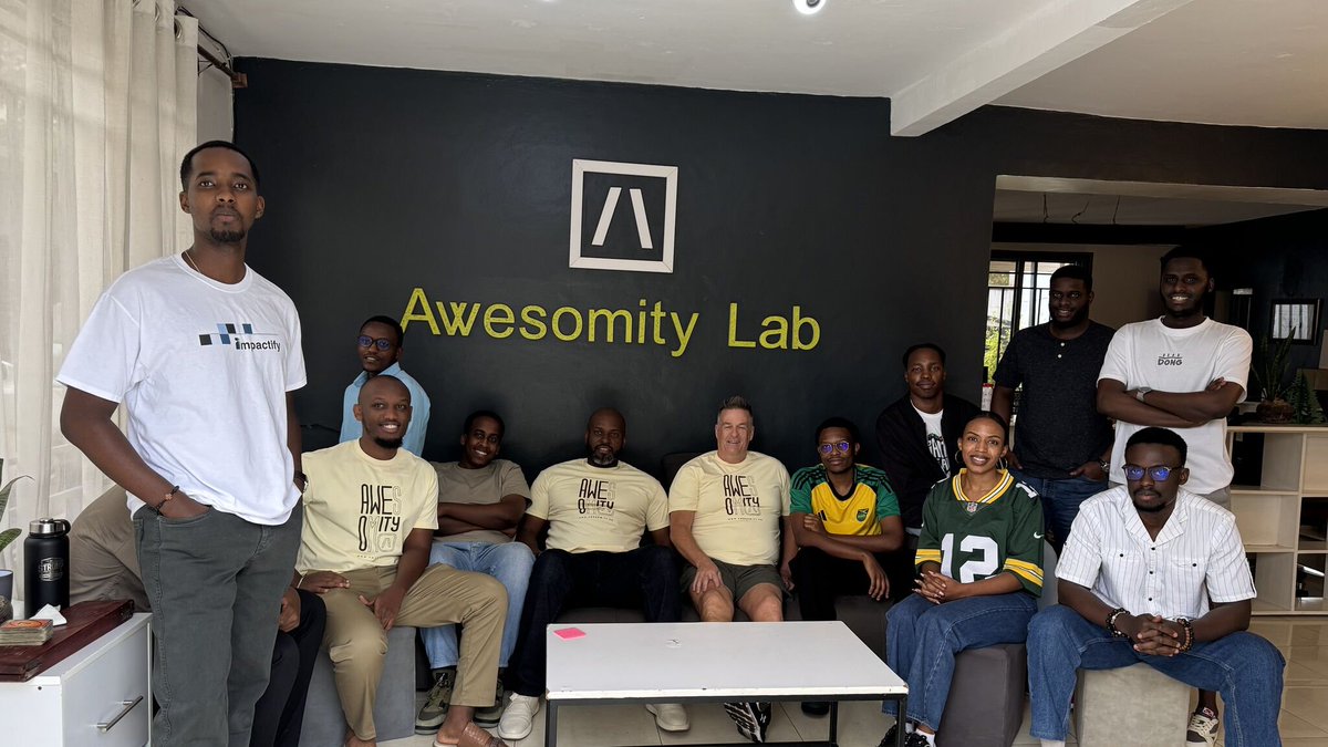 AwesomityLab's tweet photo. Last week, we hosted David Wilson ๐จ๐ฆ, CEO of Impactify, at our Kigali ๐ท๐ผ office to test the AI-powered communication product weโve been creating together, a project that continues to challenge and inspire us in equal measure ๐คโจ https://t.co/bTfIzx5wHX