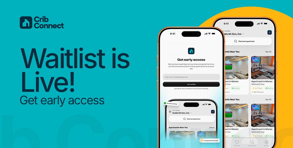 cribconnectapp's tweet image. The future of renting is almost here.
A safer way to find homes, get paid instantly, and build real trust.... All from your phone.
No more scams. No more stress. Just verified homes.
Join the Crib Connect waitlist before everyone else does.
waitlist.cribconnect.app