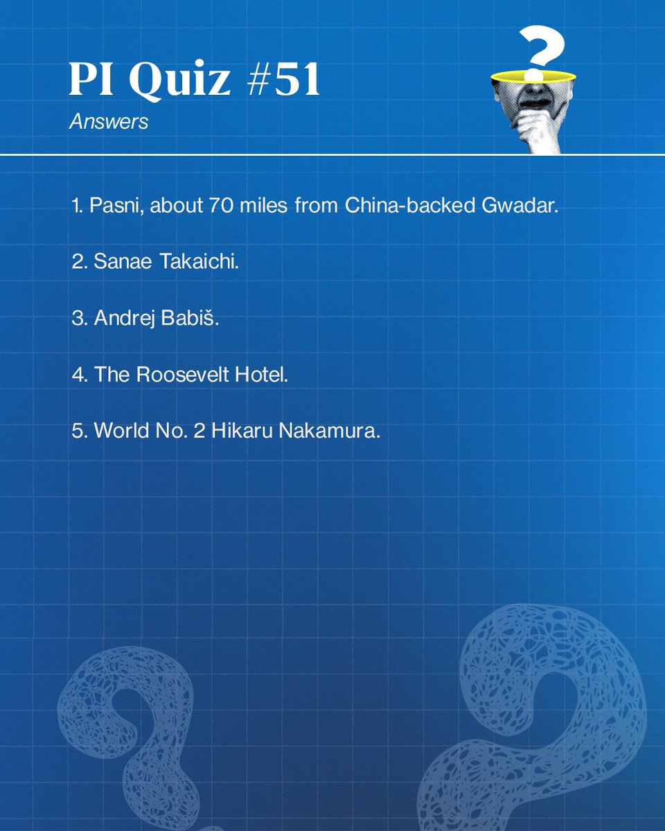 _PressInsider_'s tweet image. From Pakistan’s new Arabian port plans and Japan’s potential first female PM to a billionaire comeback in Prague and a chess rule shake-up, this week’s quiz has it all.
Swipe to test your global IQ.
#PIQuiz #GlobalIQ #PressInsider #CurrentAffairs #WeeklyQuiz #IndiasGlobalVoice