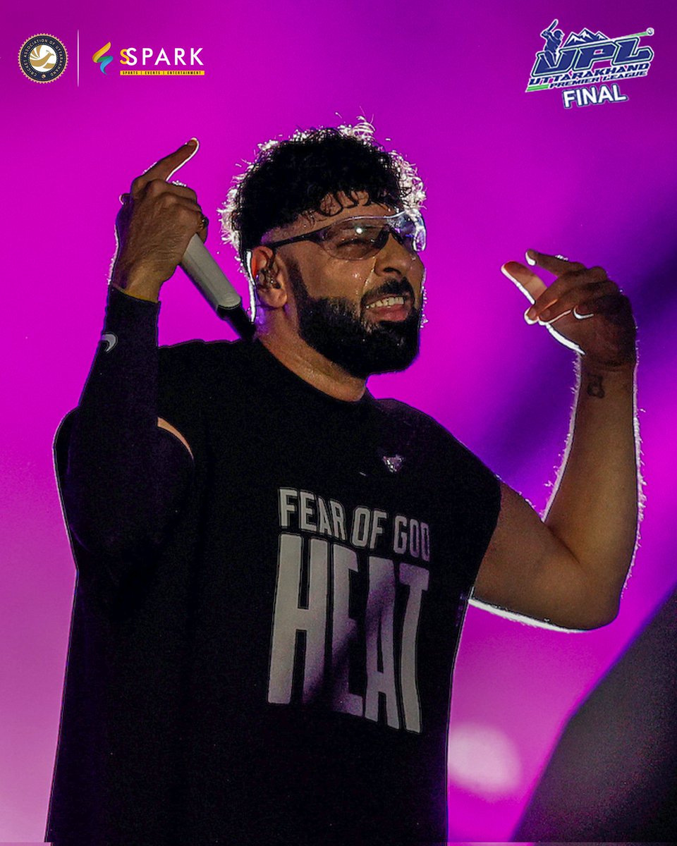 t20_upl's tweet photo. The bad boy of Indian hip-hop, Badshah, set the mood at UPL 2025! ✨🏏
It was a night to remember for everyone at the finale. 🌟
@Its_Badshah

#UPL #UPL2025 #Badshah https://t.co/RM3iQBSH2t