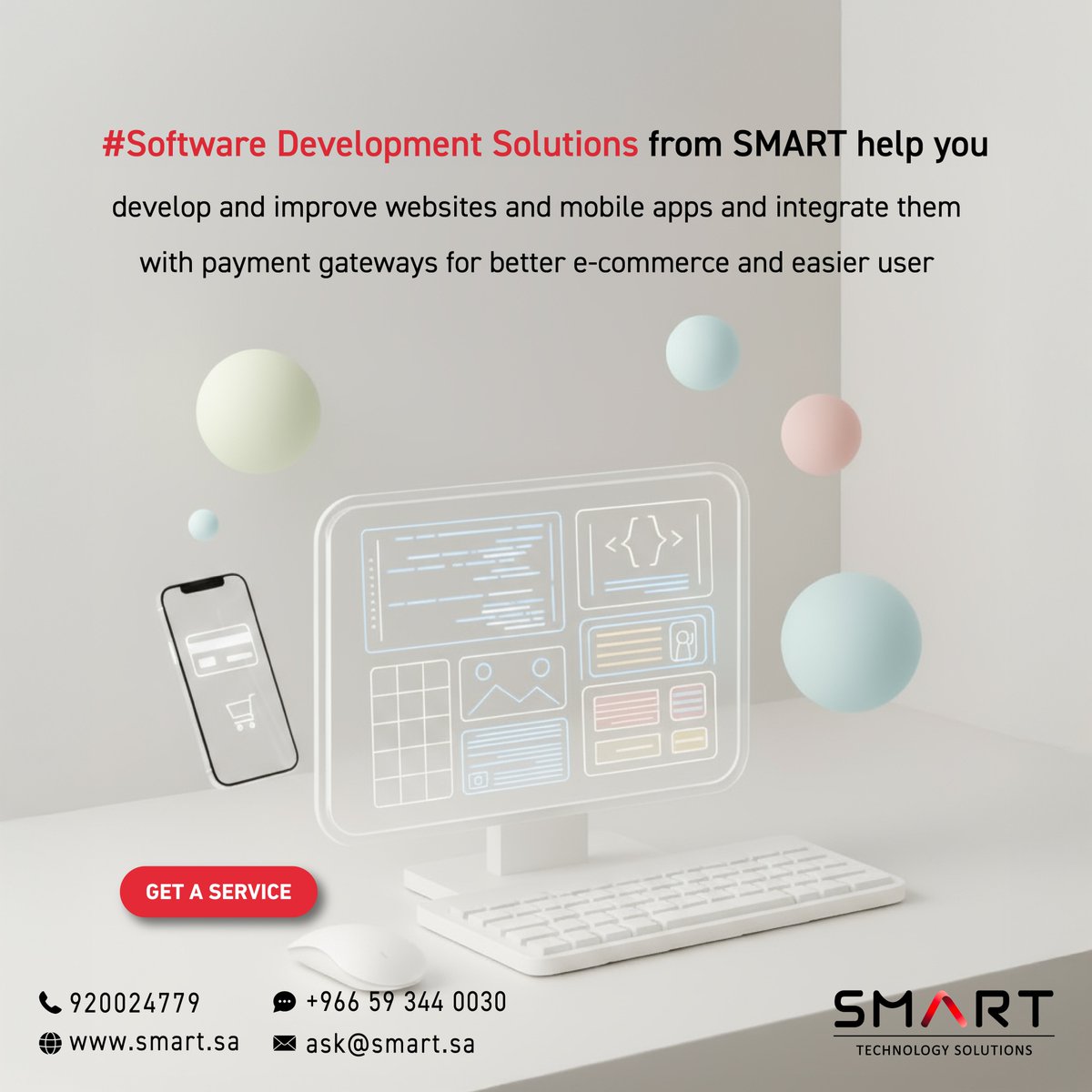 SmartTechSA's tweet image. حلول تطوير التطبيقات من شركة سمارت يساعدك باللي تحتاج.
تواصل معنا عبر الواتس اب - الرابط في البايو 👆🏻

Software Development Solutions helps you with what you need.
Contact us via WhatsApp - link in Bio👆🏻

#SMART #Software #app #حلول_تطوير_التطبيقات #سمارت