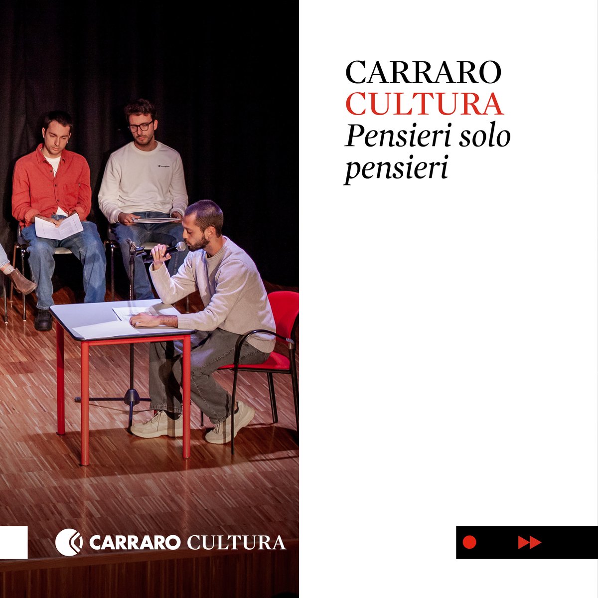 TweetCarraro's tweet image. Great attendance at &quot;Pensieri solo pensieri&quot; dedicated to Vitaliano Trevisan in Borgoricco. An intense tribute to his theater, featuring performances and discussions. Culture that leaves its mark, honored to support it. 🎭 #CarraroCultura #Trevisan #Territory #theatre