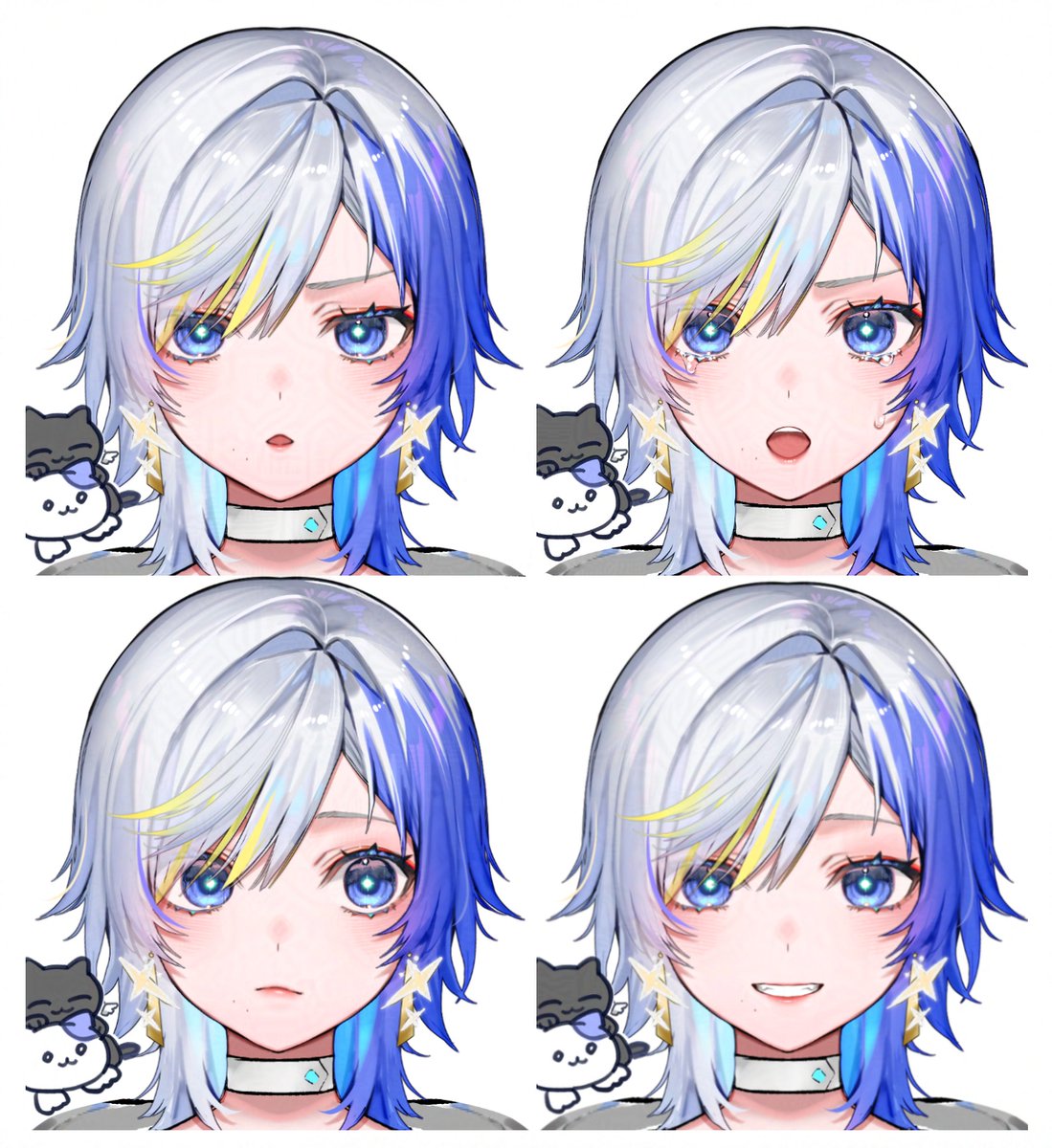 仮で表情ガイドを描いてみてます
キャラクター性を表現するのにモデリングがどんなに重要かいつも考えてる
イラストの魅力を倍増させることも台無しにすることもできてしまいますからねモデラーは
イラストとモデリング両方の雰囲気がバッチリ合った時に最高のものってできるんだと思うよ~