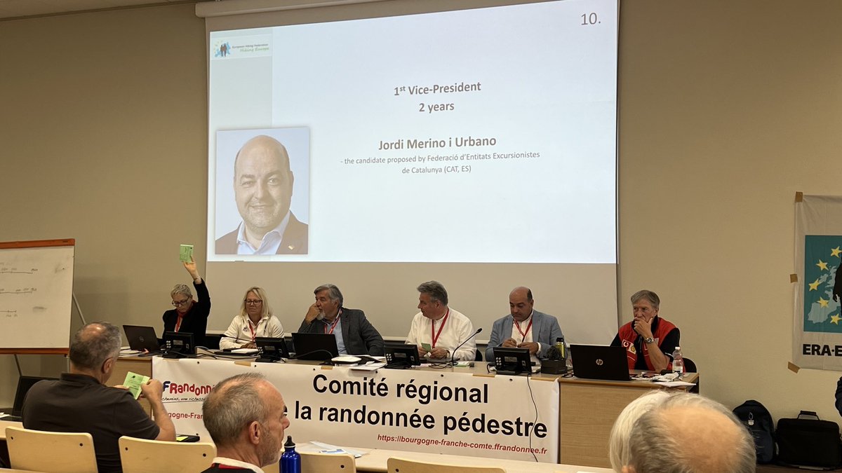 Josep Casanovas (@jcasanovasfeec) on Twitter photo Assistència amb <a href="/jordimerino75/">Jordi Merino</a> a la 56 Conference de la <a href="/ERA_EWV_FERP/">ERA_EWV_FERP</a>. En Jordi ha estat escollit Vicepresident Primer d’aquesta Federació que treballa pels senders i senderistes de tot Europa. Reconeixent al president sortint Boris Micić la seva valuosa tasca.
<a href="/esportcat/">Esports</a> Assistència amb <a href="/jordimerino75/">Jordi Merino</a> a la 56 Conference de la <a href="/ERA_EWV_FERP/">ERA_EWV_FERP</a>. En Jordi ha estat escollit Vicepresident Primer d’aquesta Federació que treballa pels senders i senderistes de tot Europa. Reconeixent al president sortint Boris Micić la seva valuosa tasca.
<a href="/esportcat/">Esports</a>