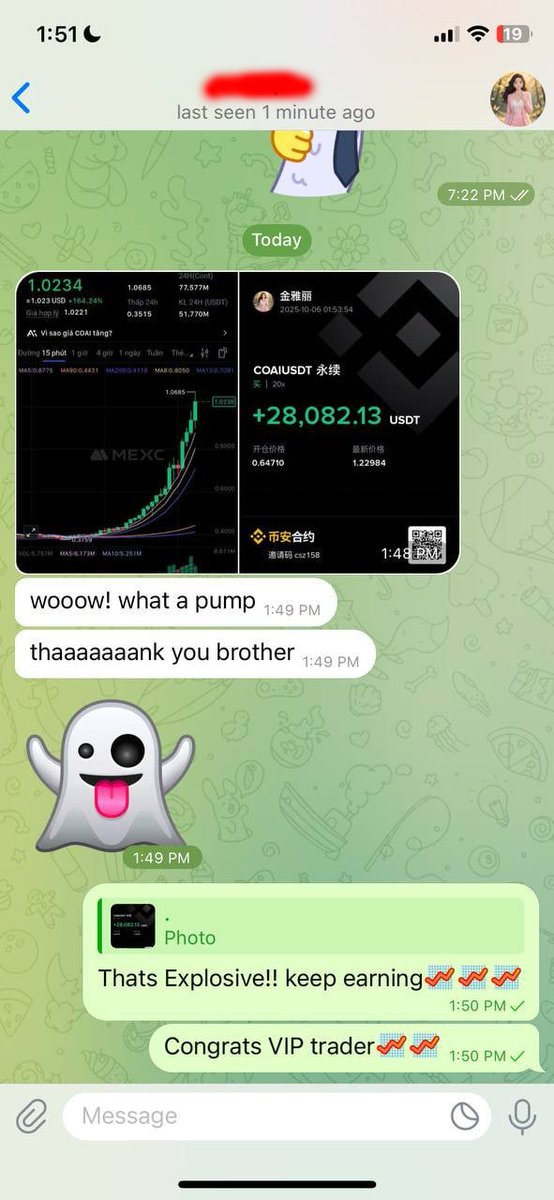 CryptoBull_360's tweet image. 🚀🚀#COAI #feedback!! #Congrats VIP trader

One of our VIP member just shared her massive profits ($28,000) from our recent #COAI trade! 
This is how we work and this is the reality of our VIP-members! You may waste your time envying us — or join us in this outstanding journey 💪…