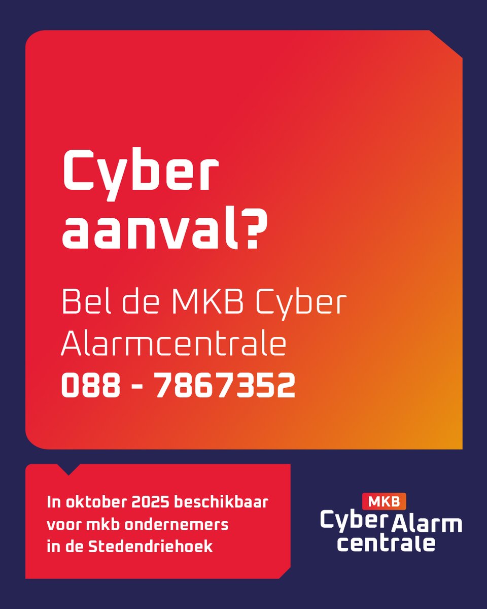Hulp voor ondernemers in digitale nood

In oktober draait de MKB Cyber Alarmcentrale: een hulplijn waar mkb’ers terecht kunnen bij cyberincidenten. Via 088–7867352 krijg je praktisch advies en wordt je doorverwezen naar de juiste hulp.

Meer informatie ⤵️

mkbcyberalarmcentrale.nl