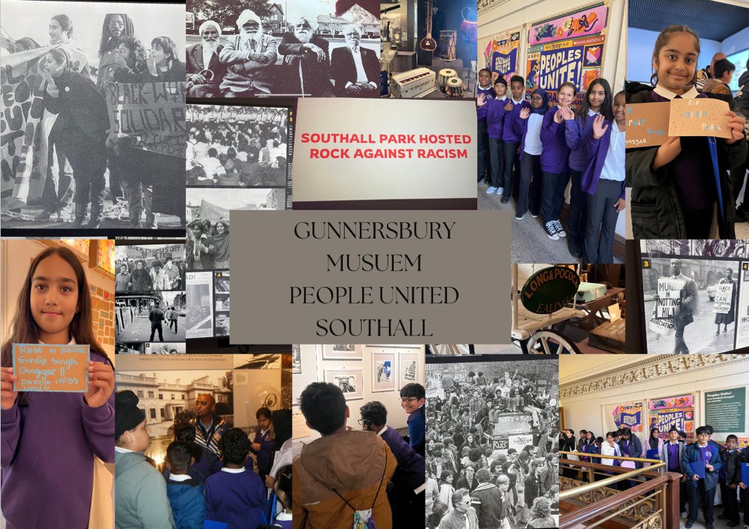 _DWPS_'s tweet image. Students visited @Gunnersbury1 Park Museum to explore Southall’s 1970s history. The #PeoplesUniteExhibition highlighted protests against racism and the fight for equality. A special moment came when Mrs. Birk discovered a photo of her husband’s Baba Ji on display.