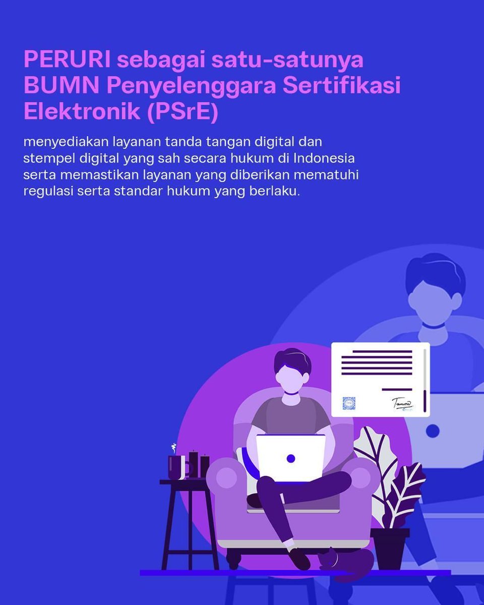 longicia's tweet photo. Keamanan digital adalah kewajiban. PERURI memastikan setiap dokumen elektronik tetap asli, sah, dan terlindungi.

#PerusahaanTeknologiHighSecurity #InnovationforASovereignFuture #KemajuanBerdaulat #InovasiKeamananTinggi #PeruriGovTechIndonesia #TrusteeOfSovereignty https://t.co/pTxLMd3kSe