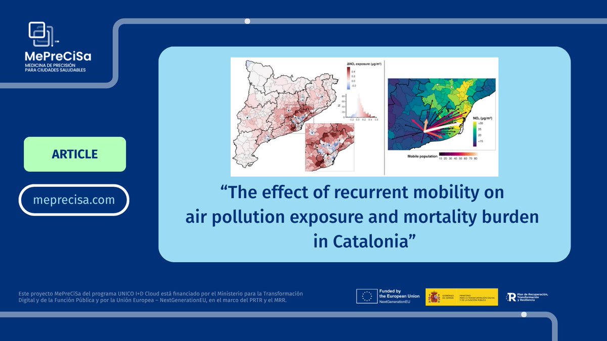 👆¿Conoces los efectos de la #movilidad en la exposición a la #contaminación atmosférica?

📄El artículo de <a href="/meprecisa/">MePreCiSa</a> publicado por <a href="/IJHGeo/">Int J Health Geogr</a> "The effect of recurrent mobility on air pollution exposure and mortality burden in Catalonia" lo analiza. 

🔗meprecisa.com