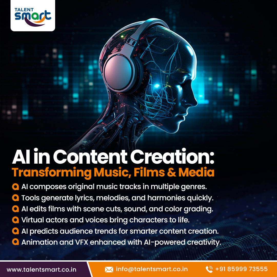 talentsmartco's tweet image. 🎬 AI in Content Creation: Transforming Music, Films &amp;amp; Media 🎶
Artificial Intelligence is reshaping how creative content is made!
How do you see AI shaping the future of entertainment?
.
.
#AIinMedia #AICreativity #ArtificialIntelligence #AIinContentCreation #Future