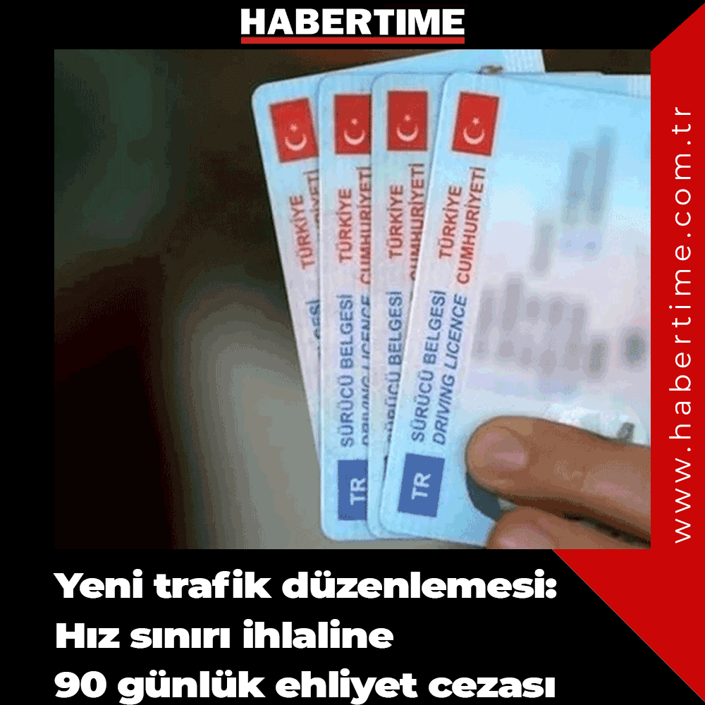Yeni trafik düzenlemesi: Hız sınırı ihlaline 90 günlük ehliyet cezası habertime.com.tr/yeni-trafik-du… 
#ehliyet #ceza