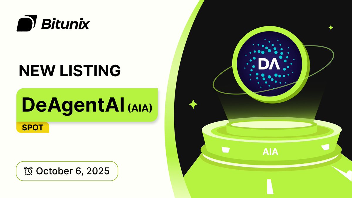 BitunixOfficial's tweet image. 📣 $AIA @DeAgentAI Trading is now available on Bitunix Spot!
🚀 Spot Trading bitunix.com/spot-trade/AIA…
ℹ️ More Details bitunix.com/coin-introduce…