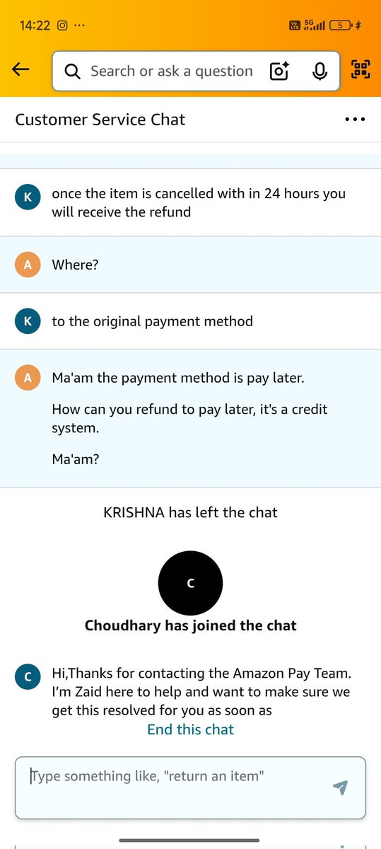 AratrikD's tweet photo. @amazonIN @amazon @AmazonHelp so far 4 reps have literally disconnected from the help chat. None of them could provide an iota of support. Please guide. https://t.co/h6VSiG9soT