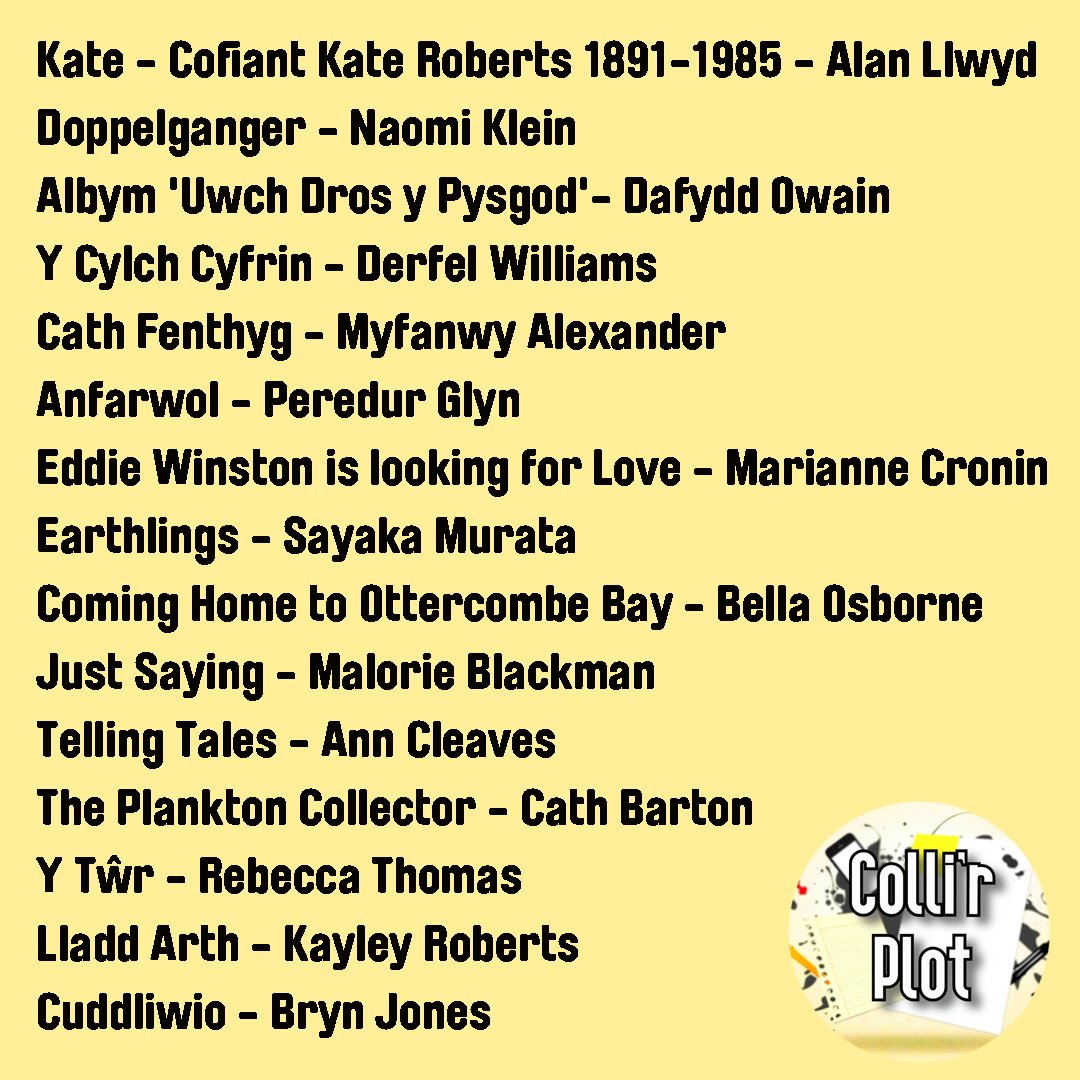 collirplot's tweet image. Ydych chi wedi gwrando ar y bennod ddiweddaraf?

Mae un o&apos;r criw wedi bod yn brysur yn sgwennu 5 mil o eiriau y diwrnod, tra bod y gweddill wedi bod wrthi&apos;n darllen llwyth o lyfrau.

Dyma restr ddarllen o&apos;r cyfrolau a drafodwyd yn y bennod

Gwrandwch yma linktr.ee/collirplot