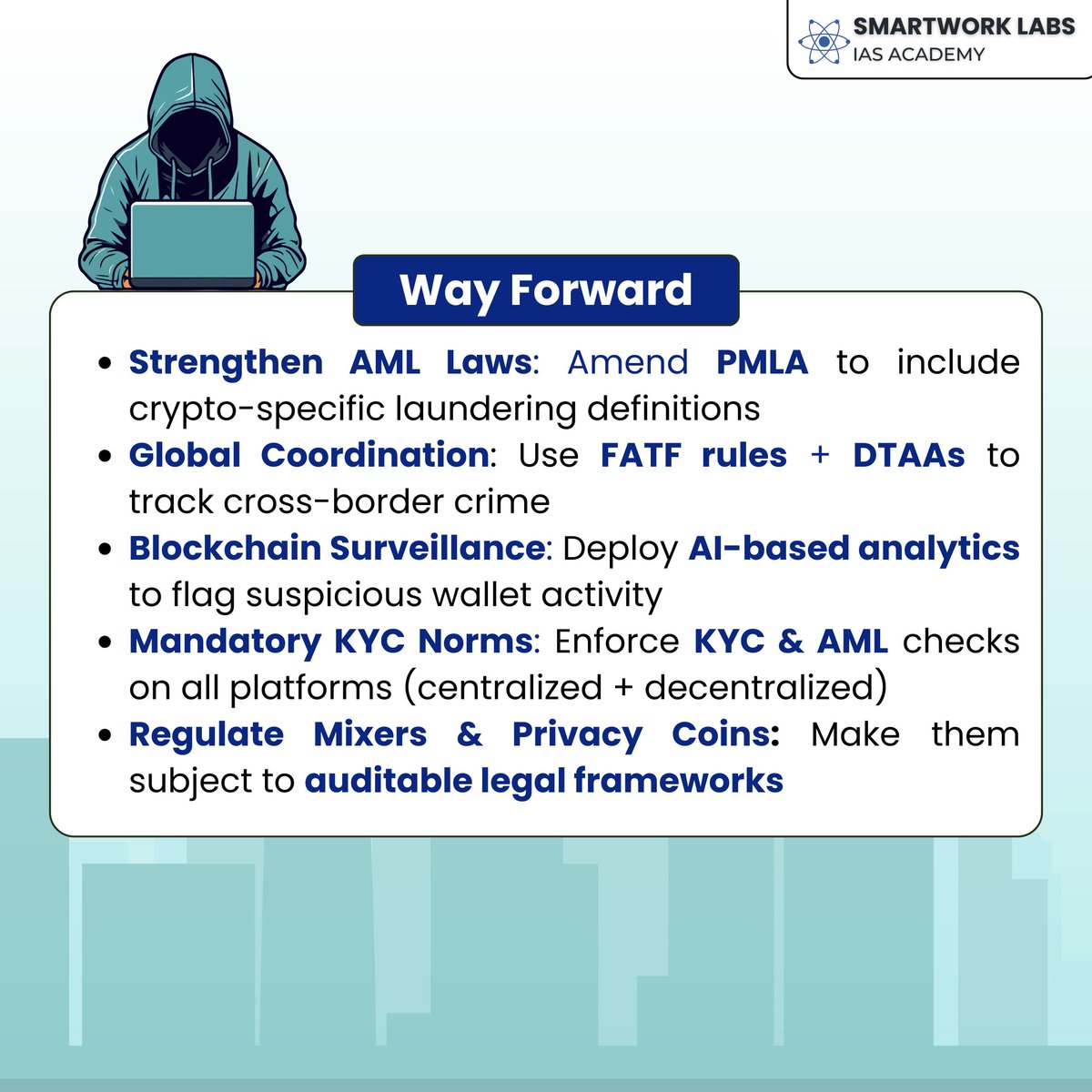 Smartwork_Labs's tweet image. 💰 Money Laundering via Crypto 🚨

ED busts ₹260 Cr cyber fraud racket — scammers laundered funds via crypto wallets, mixers &amp;amp; hawala.
⚙️ Anonymity + global transfers = perfect crime loop.
👁️‍🗨️ AI-based blockchain tracking is the next frontier.
#CryptoScam #MoneyLaundering